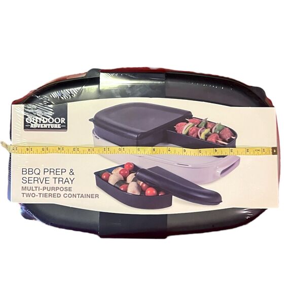 Outdoor Grill Multipurpose Two Tiered BBQ Prep & Serve Tray Container By Torelli - Picture 10 of 14